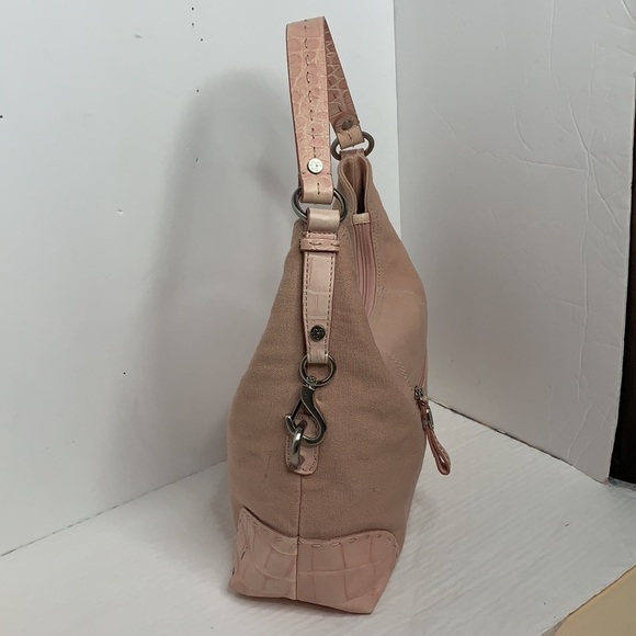 Donald J Pilner canvas and leather hobo - Picture 2 of 10